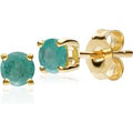Classic Round Emerald Stud Earrings in 9ct Yellow Gold 3.5mm
