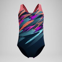 Maillot de bain Fille Digital Placement Splashback sarcelle foncé/corail
