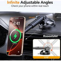 UYUXIO Dashboard Wireless Car Phone Charger Adapter 15W Fast Charging Magnetic Car Phone Holder for iPhone 16 15 14 13 12