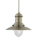 Searchlight 4301AB Large Fisherman Ceiling Pendant In Antique Brass