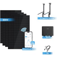 Ray Balkonkraftwerk 200W~1200W | Schild | 4 Module (800W) | 5m AC-Kabel & Mikro-Wechselrichter