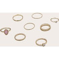 Gold Mixed Textured Ring 8 Pack