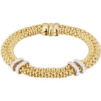18 Yellow and White Gold Maori Two Row 0.18ct Diamond Bracelet