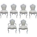Casa Padrino Barock Esszimmer Set 4 StÃ¼hle + 2 StÃ¼hle mit Armlehnen - MÃ¶bel Antik Stil