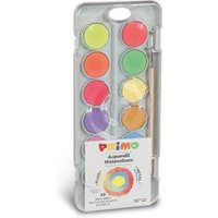 Acquerelli speciali Primo Ø 30 mm in conf. da 12 colori fluo e metall