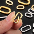 2pcs 18K Gold Plated Filled Oval Carabiner Necklace Clasps Spring Ring Pearl Enhancer Connector for DIY Jewelry Bracelet Making