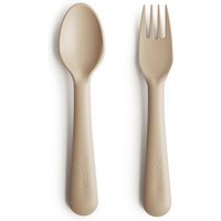 BIBS / MUSHIE Kinderbestek lepel en vork vanilla