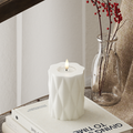 Harlequin LED Bougie pilier Ø 7,5 x 10 cm Blanc