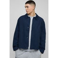 Chaqueta Harrington Man Oversize Recta De Raglán Y Sarga, Azul