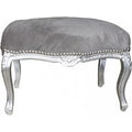 Casa Padrino Barock Sitzhocker Medium Grau / Silber - Antik Stil MÃ¶bel - Hocker
