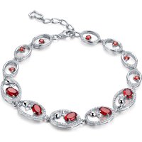 Firework Accessory 6ct Natural Red Garnet Stone Sterling Silver Sky Bracelets