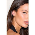 Real Gold Plated Drop Huggie Hoop Earrings