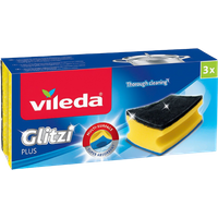 Vileda Glitzi Plus Heavy Duty Scouring Sponges - 3 pcs