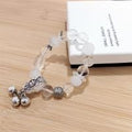 Clear Quartz & Snowflake Phantom Quartz Tassel Bracelet