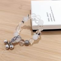 Clear Quartz & Snowflake Phantom Quartz Tassel Bracelet