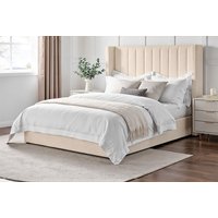PRICE DROP! Brooklyn Boucle Wingline Elegant Bed Frame and Matress - Modern Sturdy Base | Wowcher