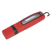 Sealey Rechargeable 360° Inspection Light 14 SMD LED & 3W SMD LED Red Lithium-ion