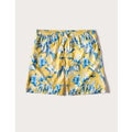Costume boxer lungo da uomo giallo con fiori Tropical / STAMPATO / XL