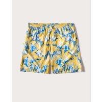 Costume boxer lungo da uomo giallo con fiori Tropical / STAMPATO / XL