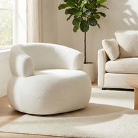 Ezrion Fabric Accent Chair in White