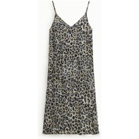 Robe mi-longue imprimé animal à bretelles fines