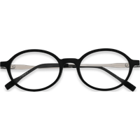 Kaleb Black Silver Oval Eyeglasses | EYDOLOGY