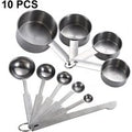 Stainless Steel Measuring Cup And Spoon Set, Luxurious Stackable Measuring Spoons, Household Tools, Kitchen Accessories | quantity: 10PCS