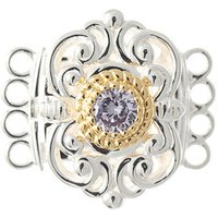 Schließe für Kropfkette 925 Silber Trachtenschmuck flieder