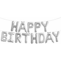 Happy Birthday ballon Zilver (40CM)