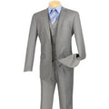 Vinci Men's Executive Style 3 Piece Slim Fit Suit with Flat Front Pants