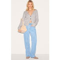 Light Blue Wash Panelled Seam Detail Straight Leg Jeans