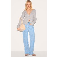 Light Blue Wash Panelled Seam Detail Straight Leg Jeans