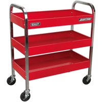 Sealey Heavy Duty 3 Shelf Workshop Trolley Red