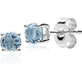 Classic Round Aquamarine Stud Earrings in 9ct White Gold 3.5mm