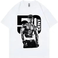 Rapper 50 Cent Graphic T Shirts Male Fashion Hip Hop Vintage Short Sleeve T-shirt Men's Summer 100% Cotton Oversized T-shirts