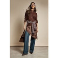 High Neck Knit Cardigan, Brown