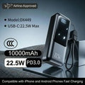 20000mAh 22.5W Power Bank Fast Charging Portable Charger Built-in Type-C Cable PD QC3.0 External Battery Pack for IPhone Samsung