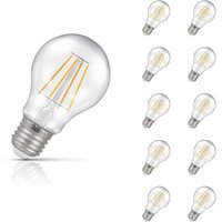 10-Pack Crompton GLS LED Light Bulbs E27 7W (60W Eqv) Dimmable Warm White Clear Filament Screw