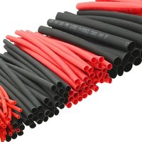 127PCS Black Red Heat Shrink Tubing 2:1 Assortment Polyolefin Insulation Sleeving Tube Car Cable Sleeving Wrap Wire Cable Kit