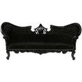 Casa Padrino Barock Sofa Vampire Schwarz/Schwarz - Limited Edition - Lounge Couch