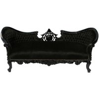 Casa Padrino Barock Sofa Vampire Schwarz/Schwarz - Limited Edition - Lounge Couch
