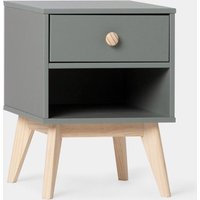 Comodino laccato verde antracite con 1 cassetto Luke
