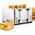 4 Slice Wide Slot Toaster | LauKingdom