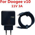 New Original DOOGEE V10 Cell Phone 11V 3A 33W EU Charger Travel Adapter Plug + Type-C USB Data Line Cable