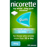 Nicorette Icy White Sugar Free 4mg Gum 105