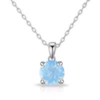 Air Blue Opal Necklace Created with Zircondia® Crystals