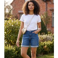 Mid Denim Turn Up Shorts  Size 22