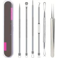 6Pcs Ultra-Precise Pimple Tweezers Set - Pro Acne and Blackhead Removal Tool -for Effective Face Care and Skin Purification