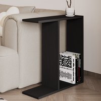 Lotus Wooden Side Table in Black