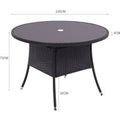 Brown/Black Outdoor Table with Parasol Hole